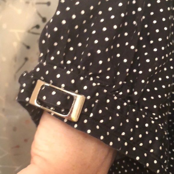 Black and white button down blouse - Picture 2 of 2